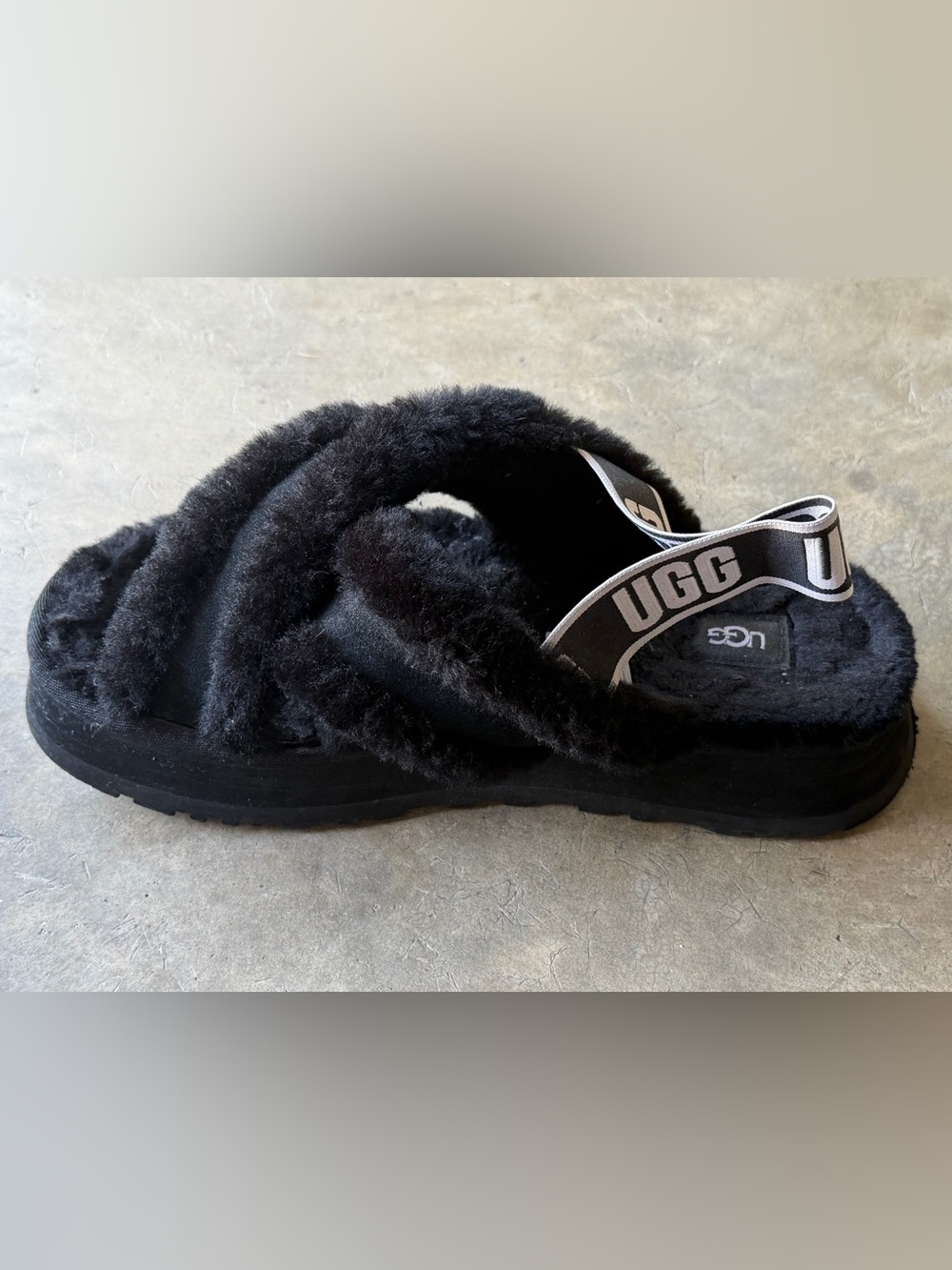UGG Womens Black platform clog slippers size 11  $40